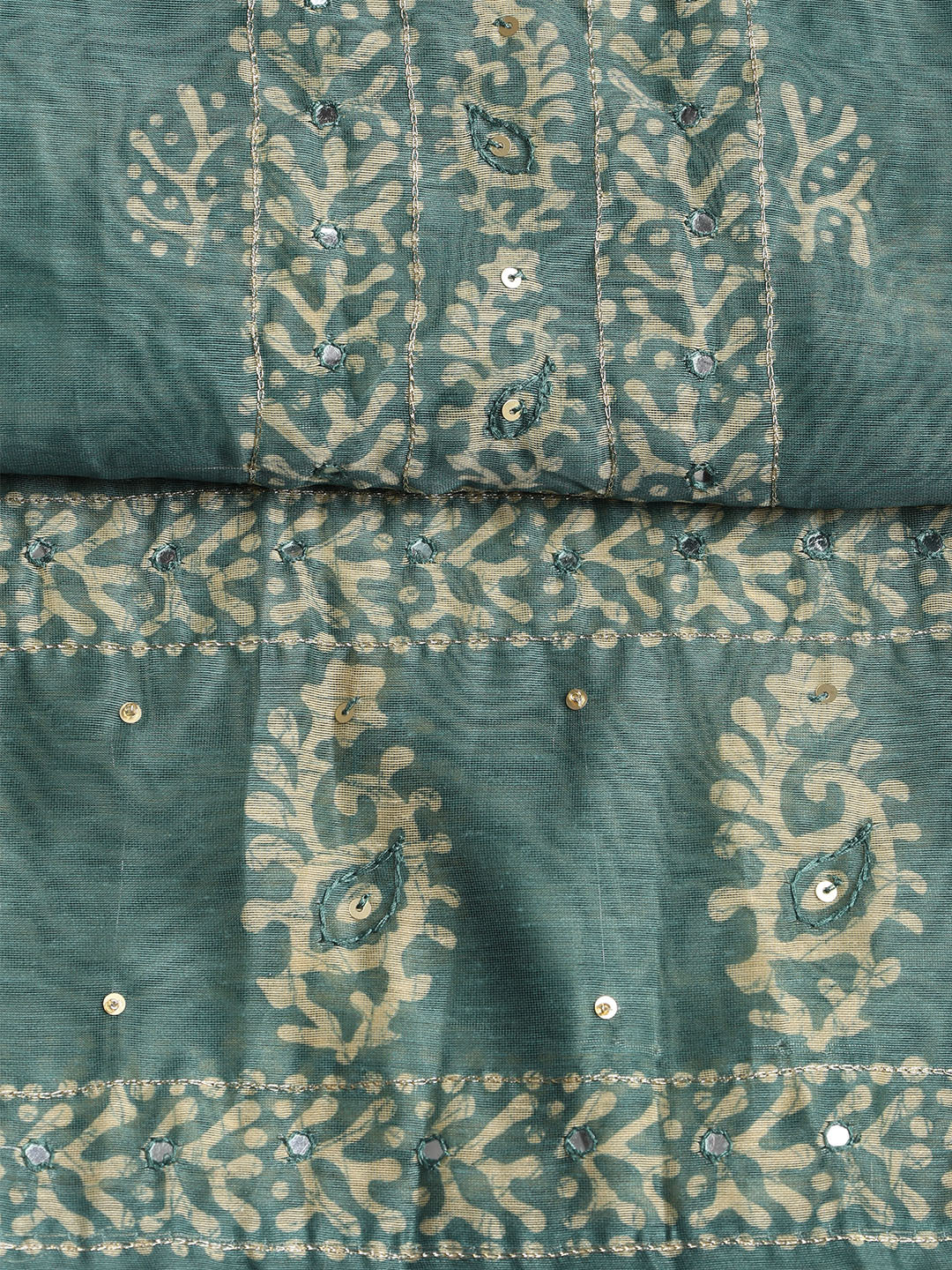 Embroidered Chanderi Unstitched Suit With Dupatta