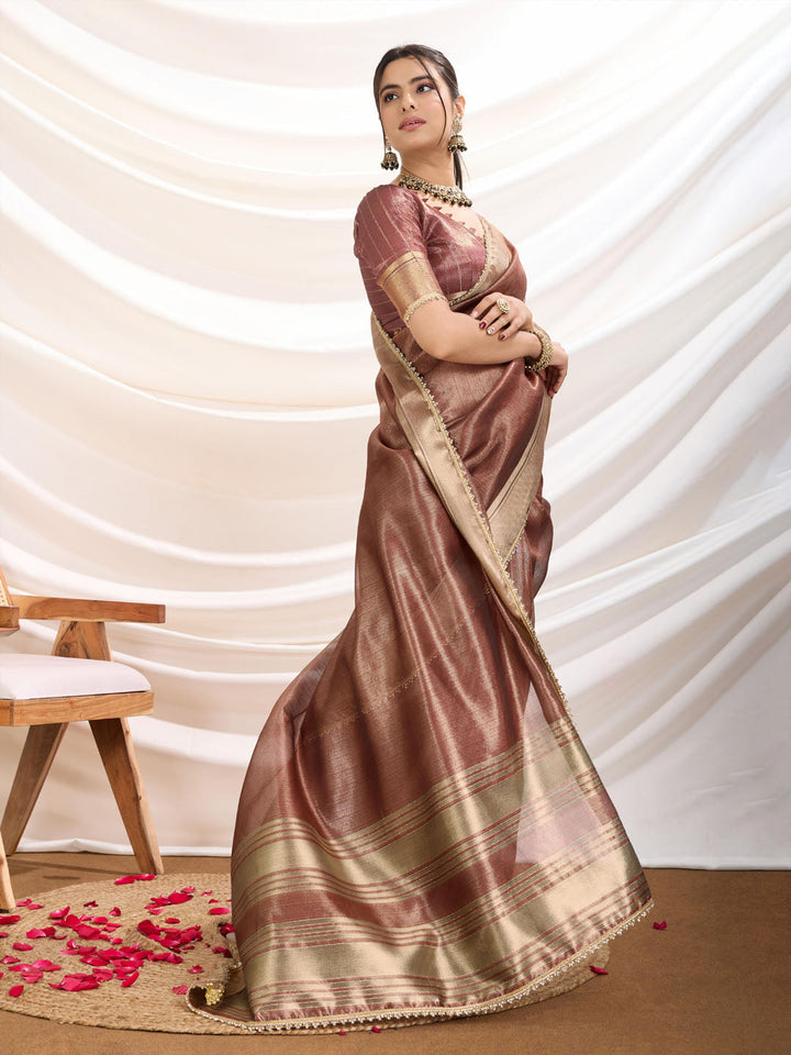Woven Design Linen Blend Saree