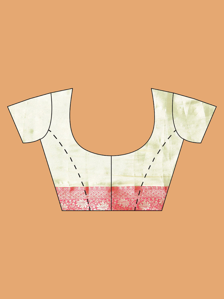 Plain Zari Border Banarasi Woven Saree
