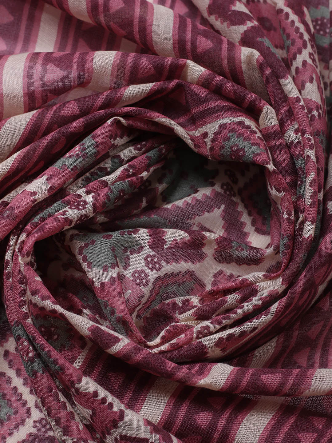 Printed Cotton Blend Unstitched Suit With Pant &amp; Dupatta