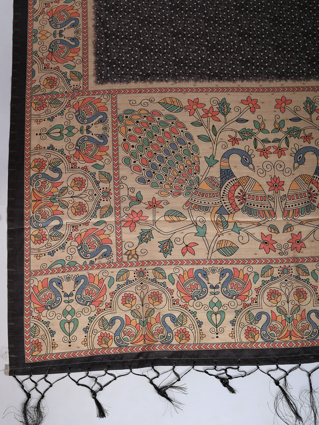 Printed Tussar Silk Saree