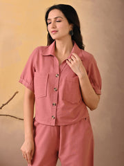 Plain Cotton Blend Shirt With Pant