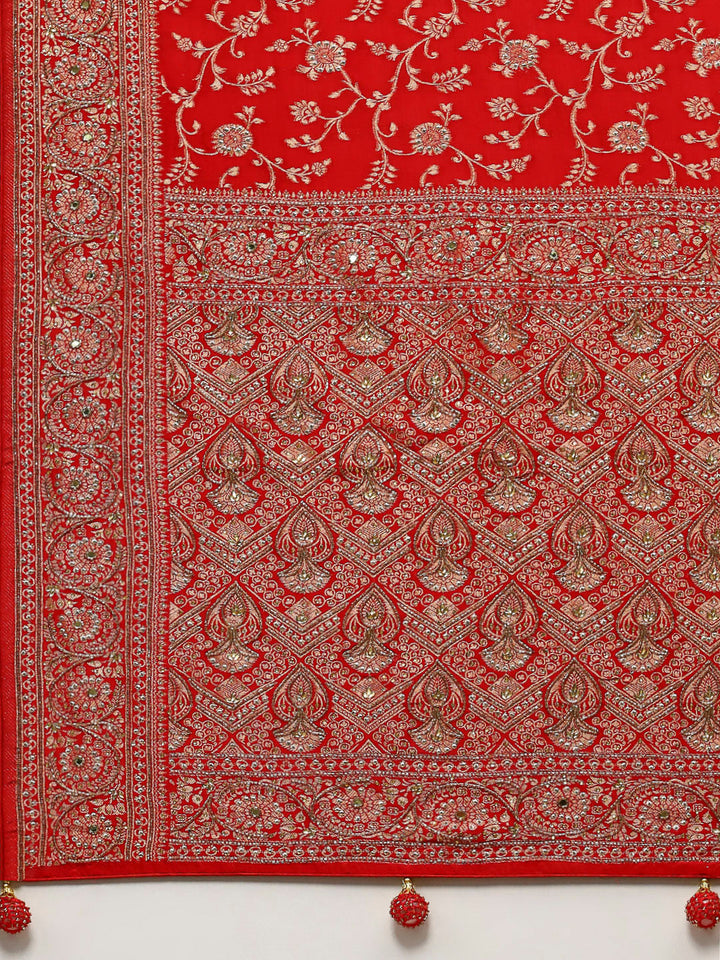Cutdana Organza Embroidery Saree