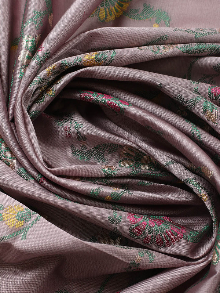 Woven Design Chanderi Unstitched Suit With Pant &amp; Dupatta