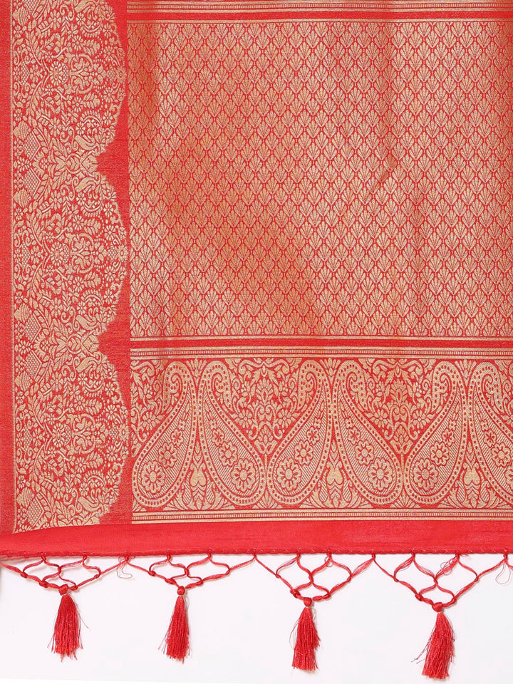 Zari Border Booti Handloom Woven Saree