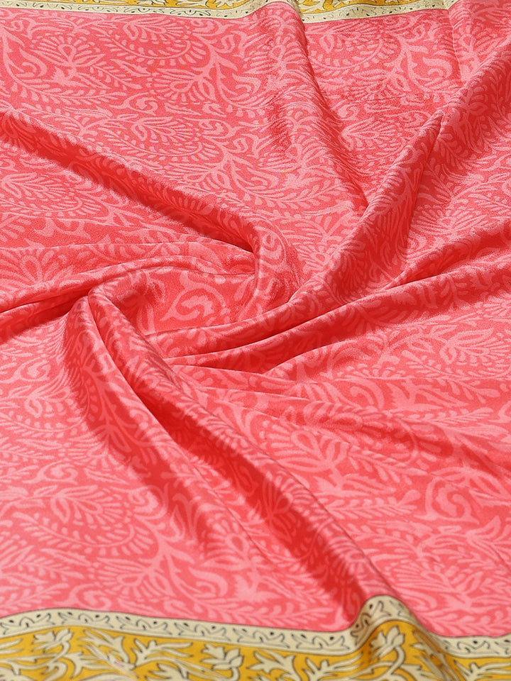 Floral Printed Crepe Woven Saree