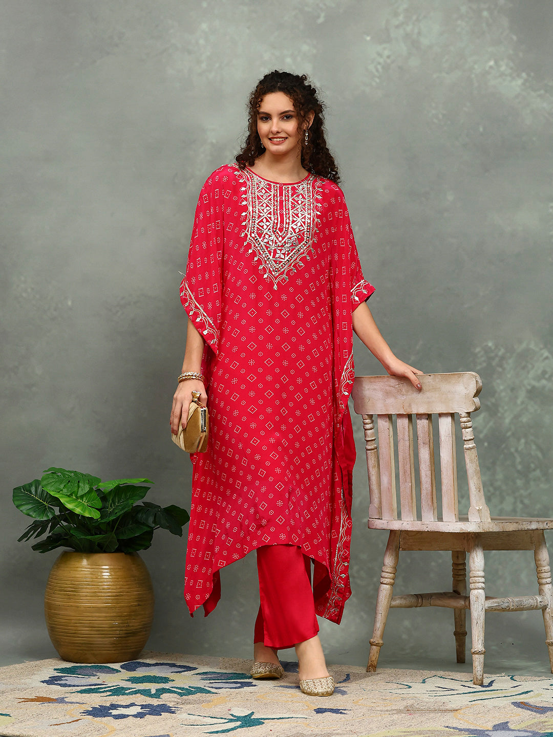 Printed Crepe Kurta With pants