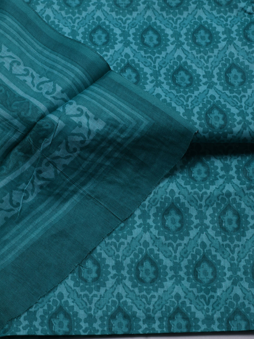 Printed Cotton Blend Unstitched Suit With Dupatta