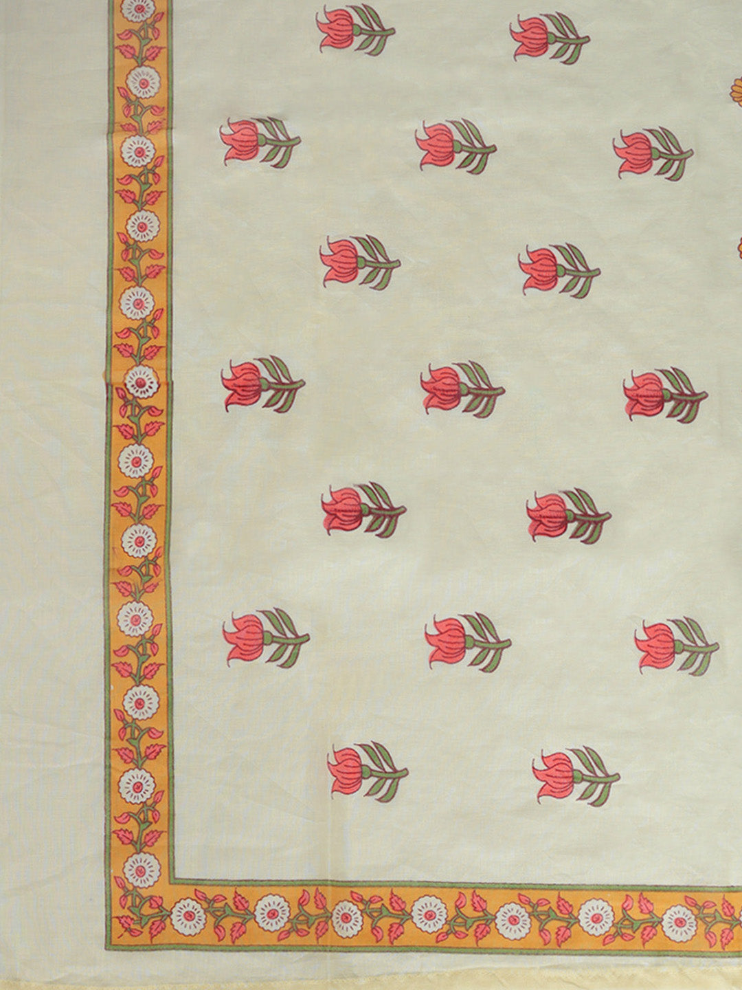 Embroidered Cotton Blend Kurta With Pant &amp; Dupatta