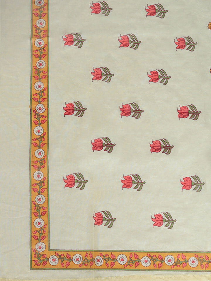 Embroidered Cotton Blend Kurta With Pant &amp; Dupatta