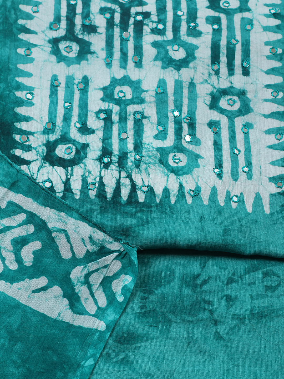 Printed Cotton Blend Unstitched Suit With Pant &amp; Dupatta