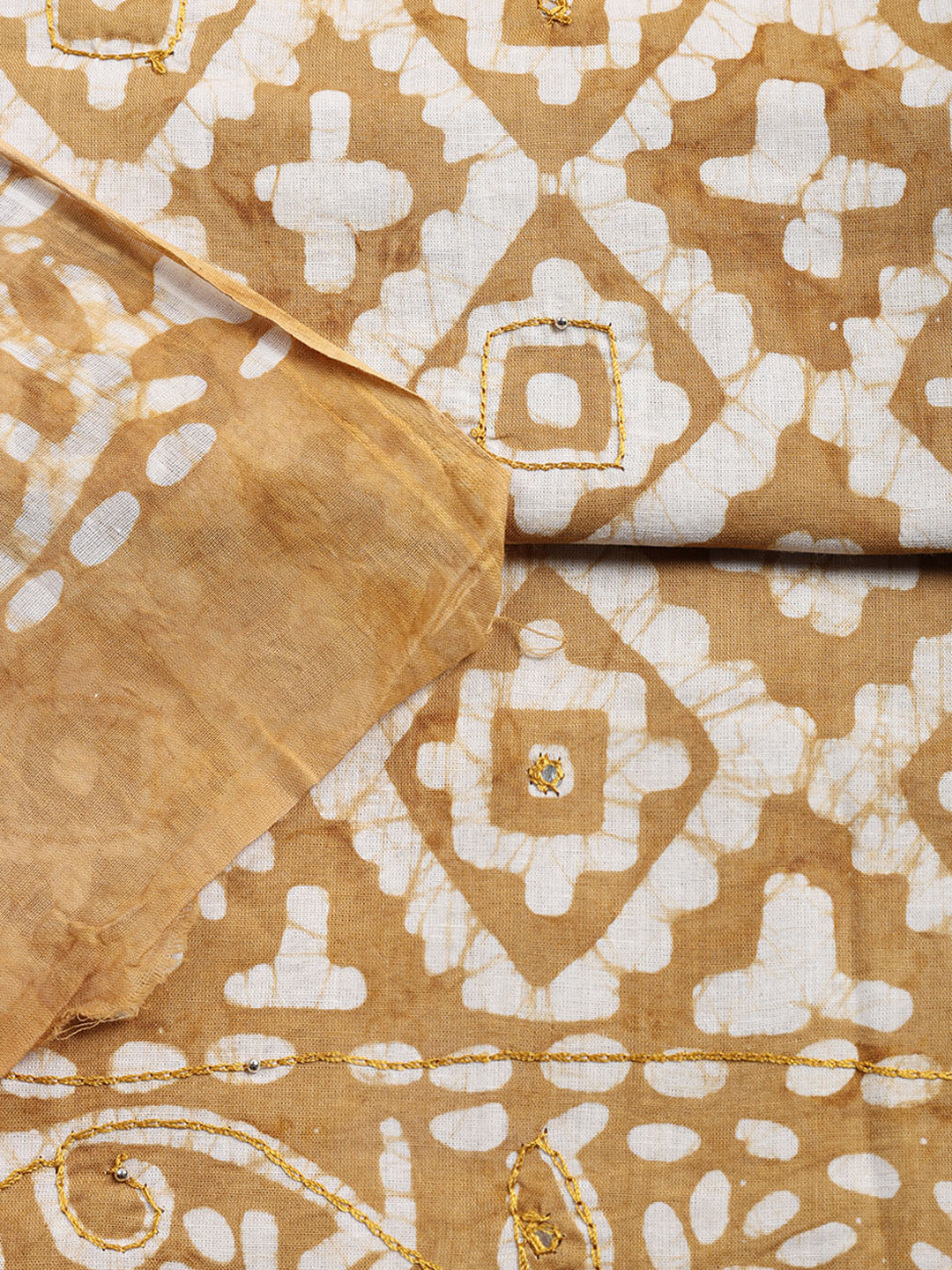 Printed Cotton Blend Unstitched Suit With Pant &amp; Dupatta