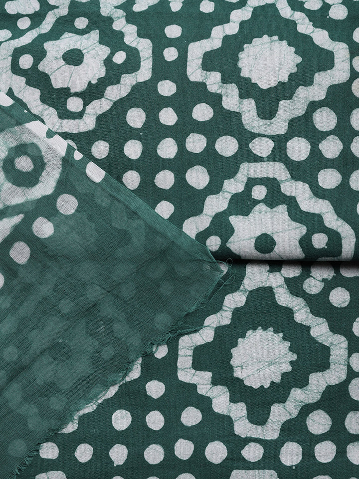Printed Cotton Blend Unstitched Suit With Pant &amp; Dupatta