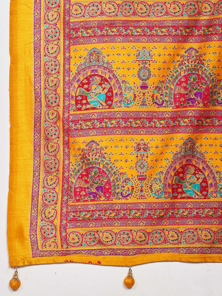 Digital Print Art Silk Saree
