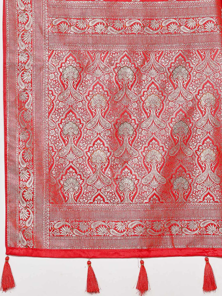 Woven Design Satin Saree