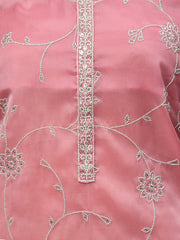 Neck Patti Embroidered Organza Unstitched Suit Piece With Dupatta