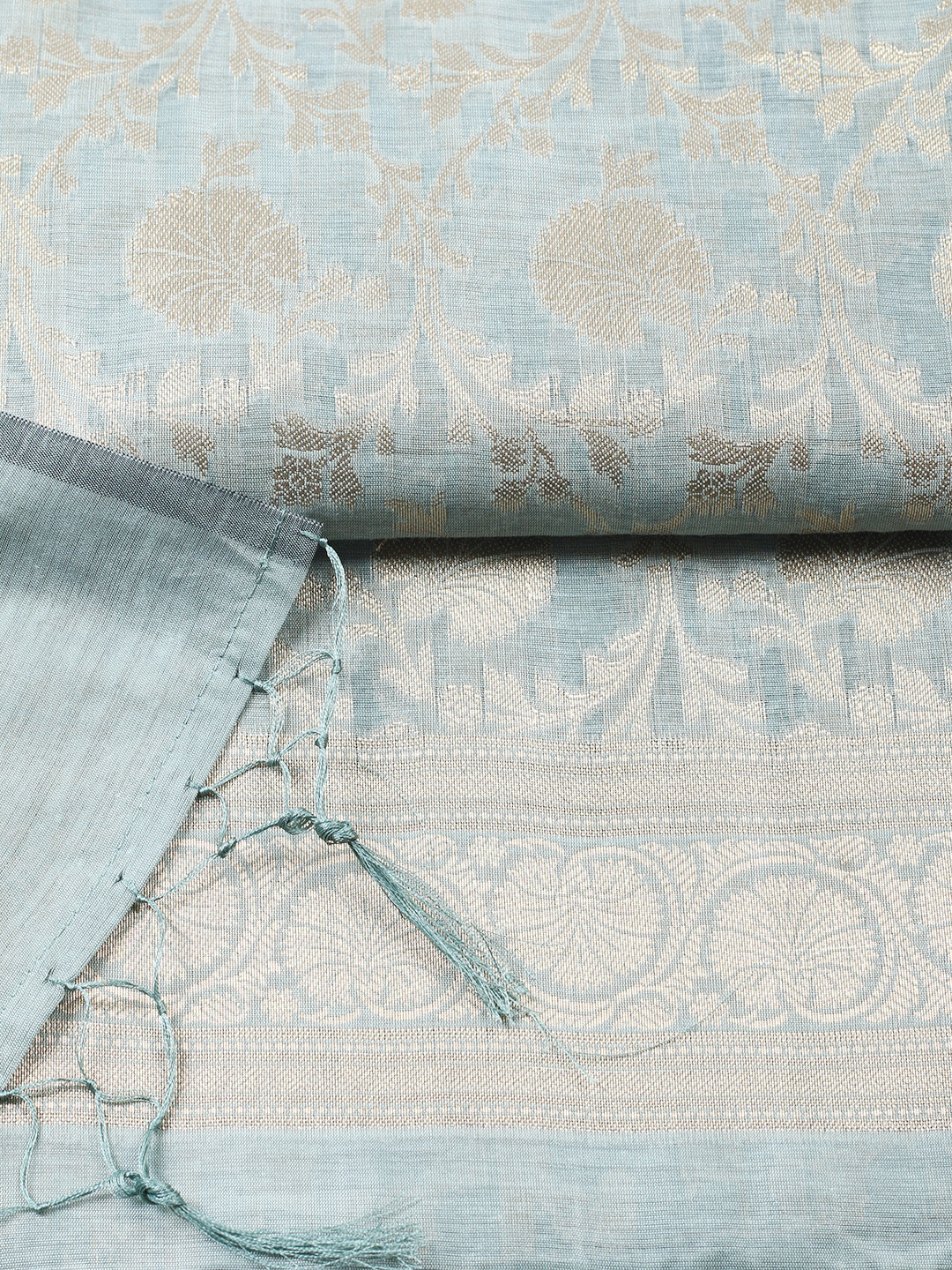 Woven Design Chanderi Unstitched Suit With Pant &amp; Dupatta
