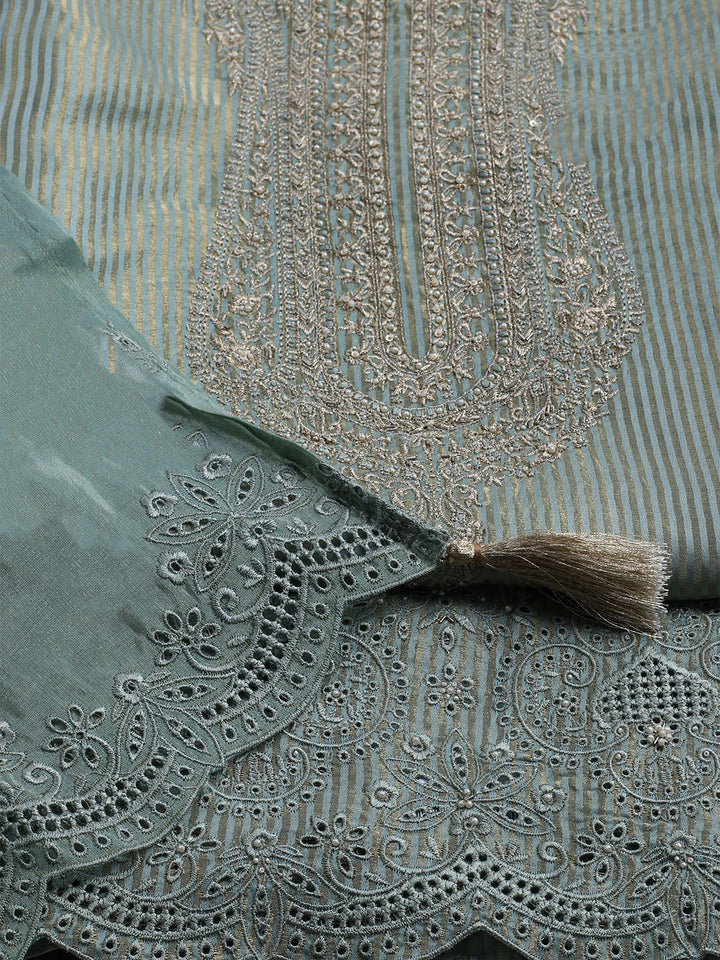 Banarasi Tissue Unstitched Suit With Dupatta