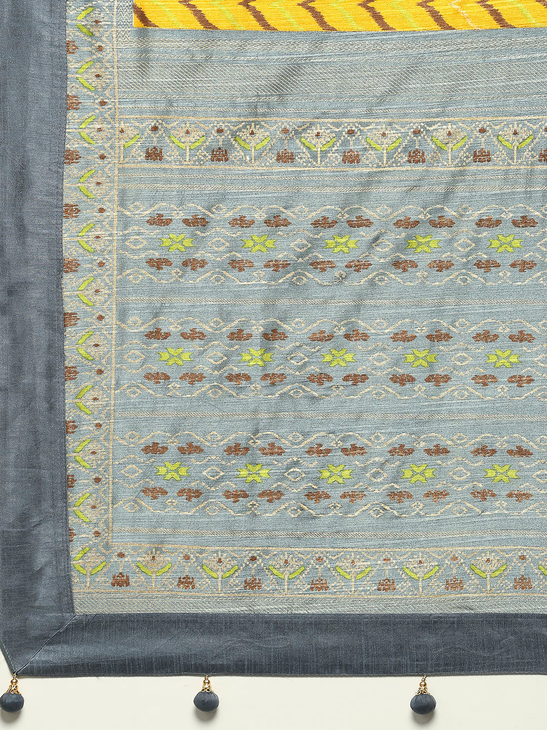 Digital Printed Art Silk Mustard Saree