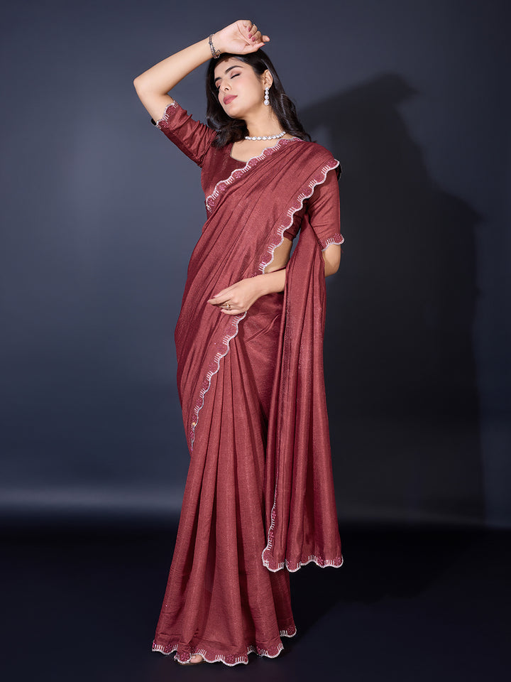 Embroidered Chiffon Saree