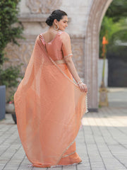 Cutdana Embroidery Organza Saree