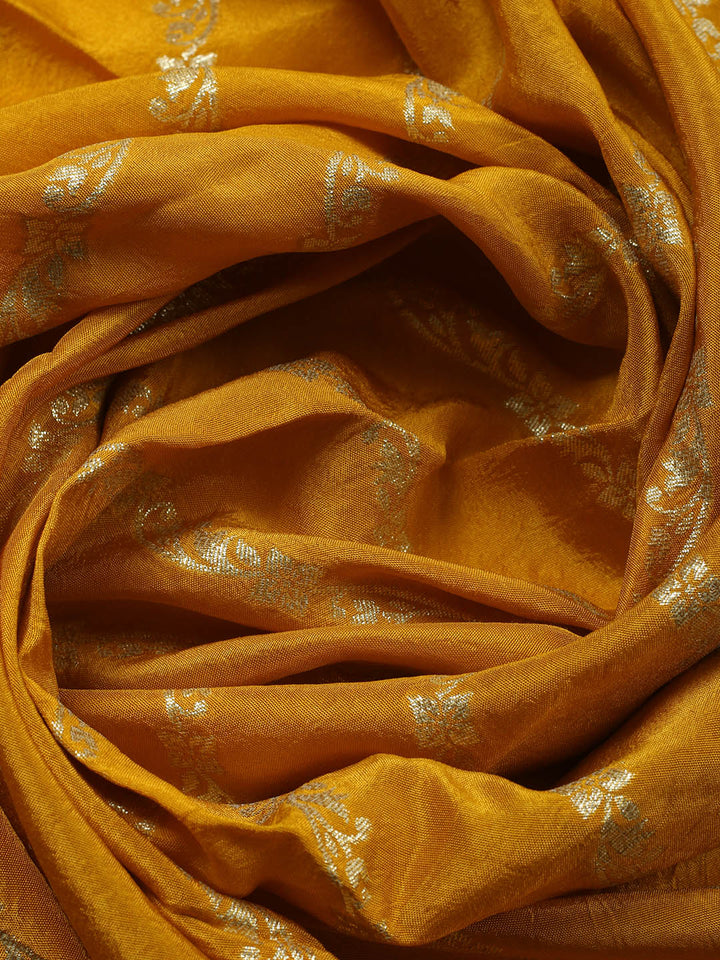 Woven Design Chanderi Unstitched Suit With Pant &amp; Dupatta