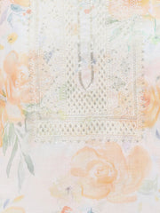 Neck Embroidered Linen Unstitched Suit With Dupatta