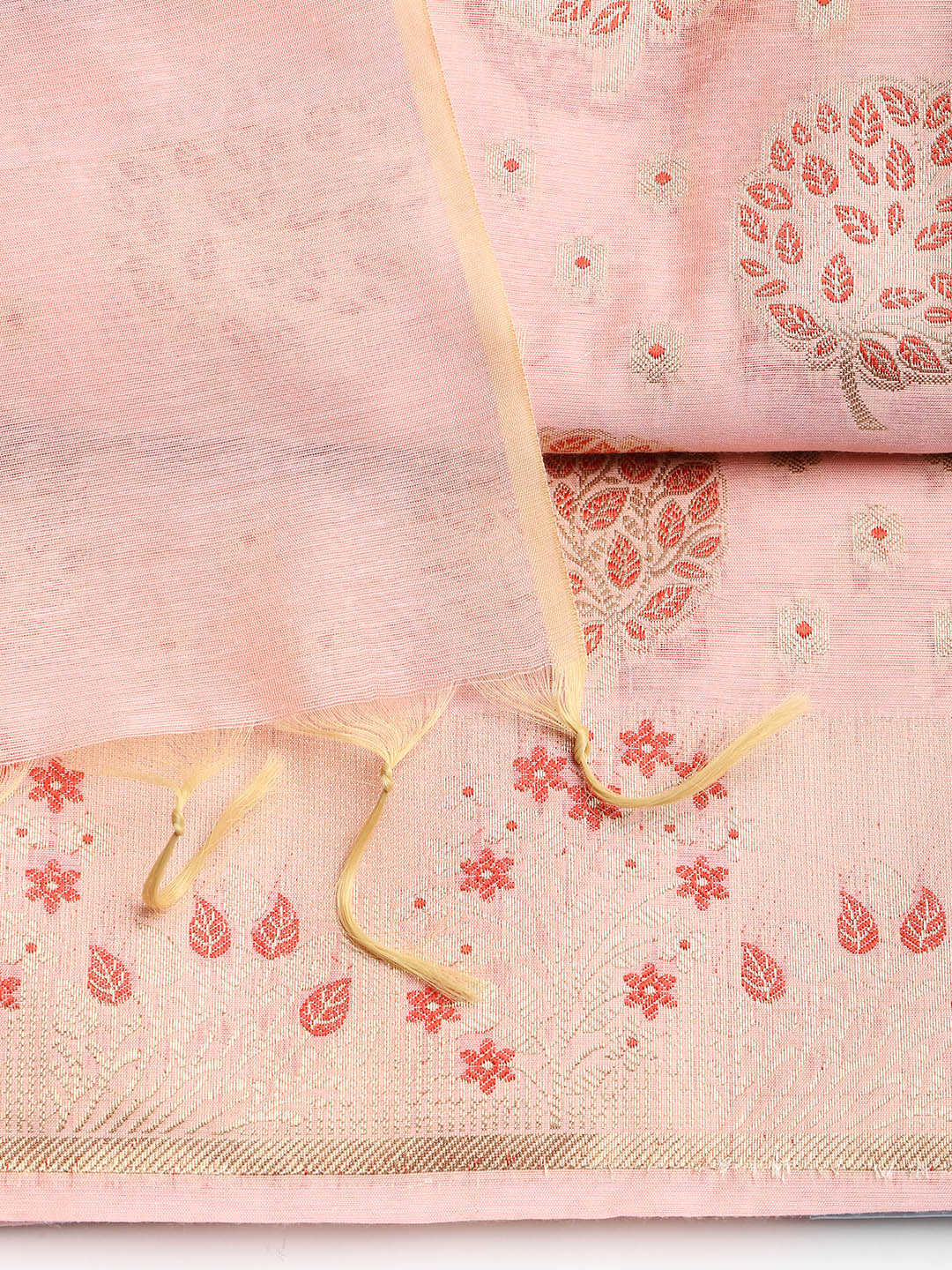 Woven Banarasi Chanderi Unstitched Suit With Dupatta