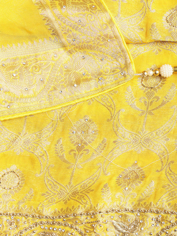 Neck Embroidered Georgette Unstitched Suit With Dupatta
