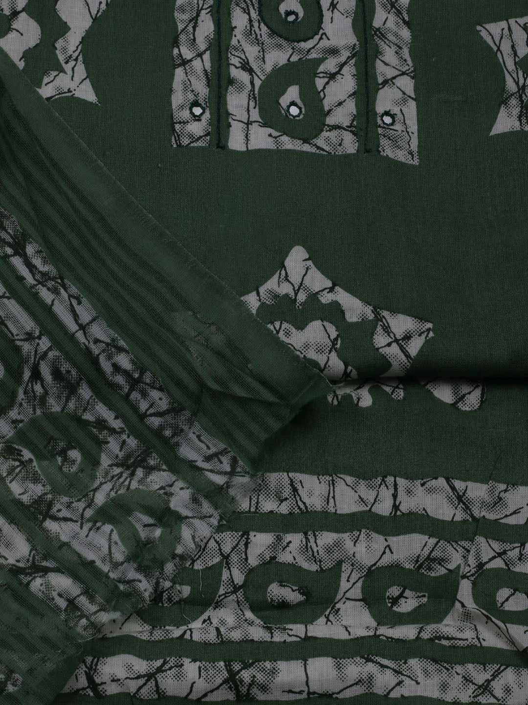 Printed Cotton Blend Unstitched Suit With Dupatta