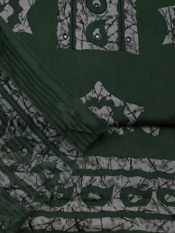 Printed Cotton Blend Unstitched Suit With Dupatta