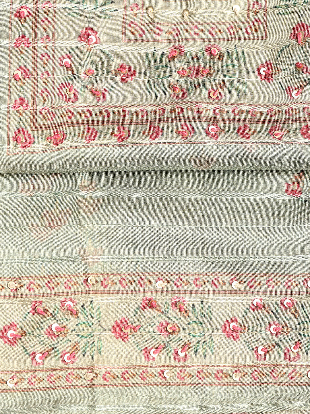 Embroidered Art Silk Unstitched Suit With Dupatta