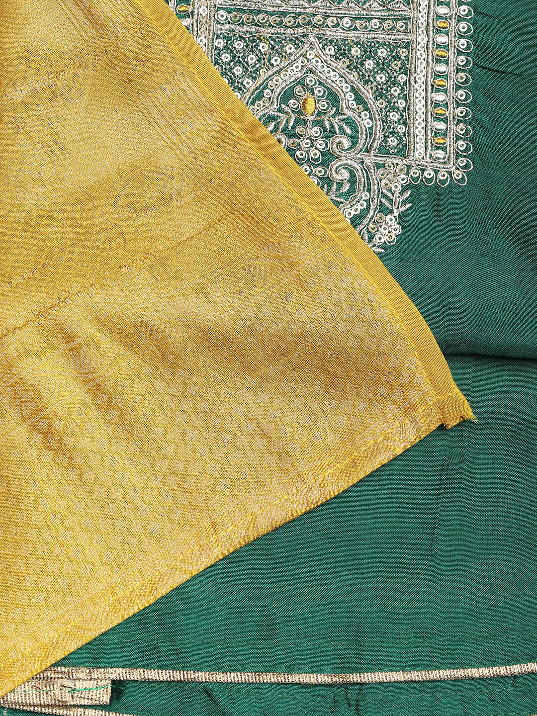 Embroidered Chanderi Unstitched Suit With Dupatta