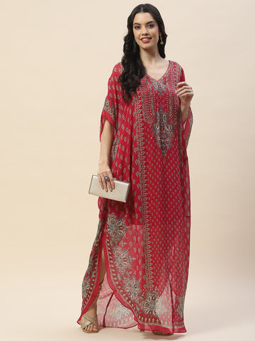 Digital Print Georgette Kaftan Kurta