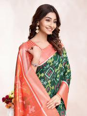 Patola Zari Border Art Silk Woven Saree