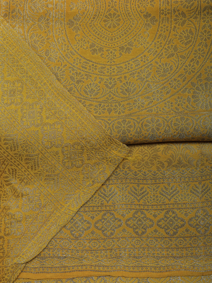 Woven Design Chanderi Unstitched Suit With Pant &amp; Dupatta