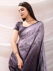 Stone Work Satin Woven Saree