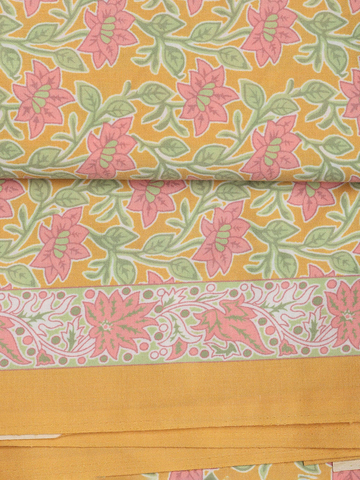 Printed Cotton Blend Unstitched Suit With Dupatta