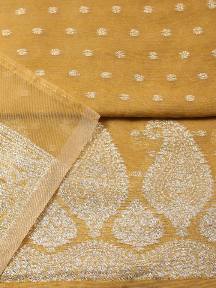 Woven Design Tissue Unstitched Suit With Pant Dupatta