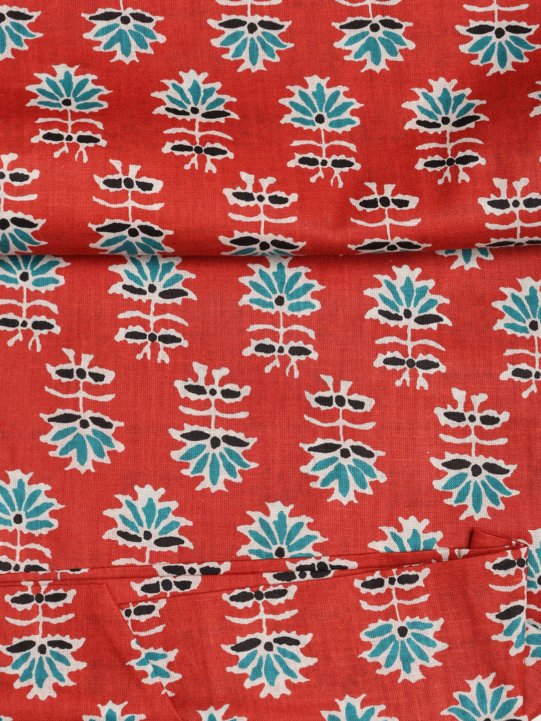 Printed Cotton Blend Unstitched Suit With Dupatta