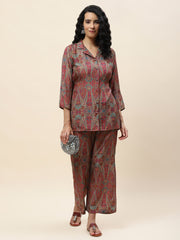 Abstract Printed Cotton Kurta With Pants