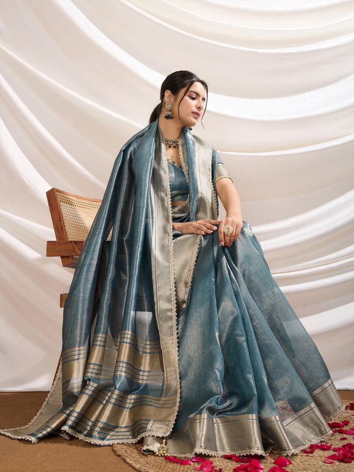 Woven Design Linen Blend Saree