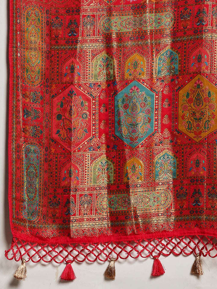Woven Design Satin Saree