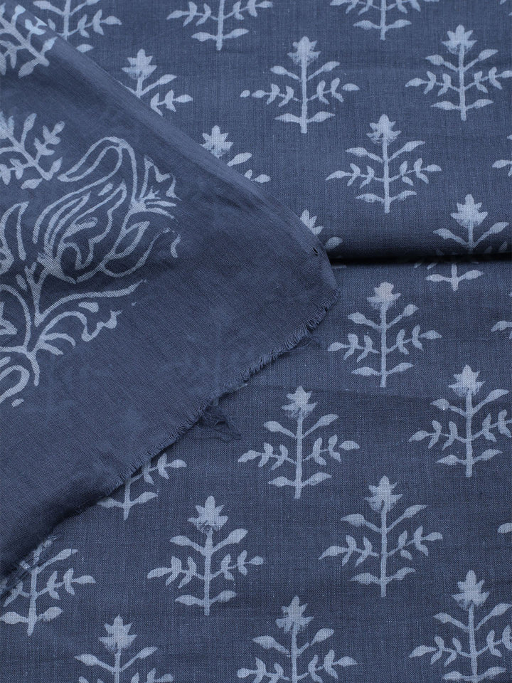 Printed Cotton Blend Unstitched Kurta With Pant &amp; Dupatta