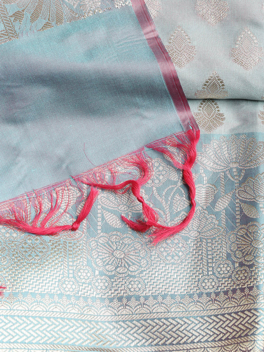 Woven Banarasi Chanderi Unstitched Suit With Dupatta