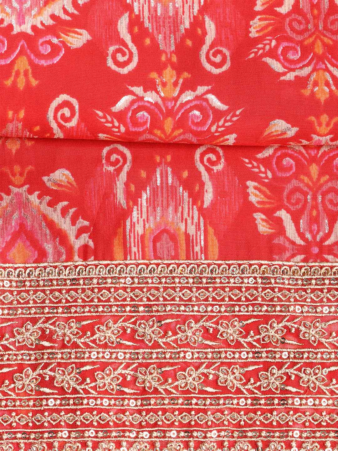 Embroidered Muslin Unstitched Suit With Dupatta