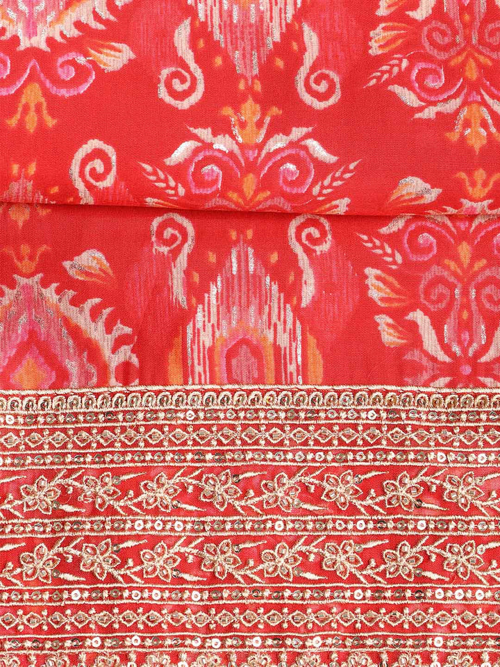 Embroidered Muslin Unstitched Suit With Dupatta