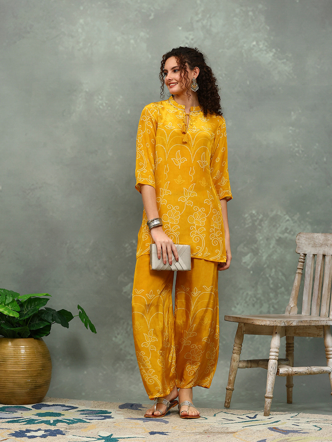 Printed Crepe Kurta With pants