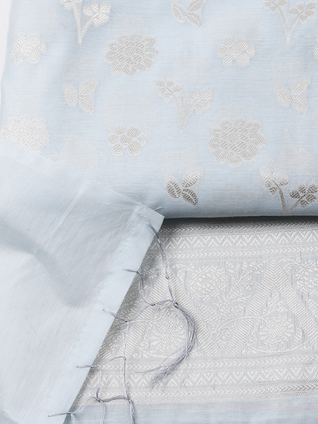 Woven Design Chanderi Unstitched Suit With Pant &amp; Dupatta