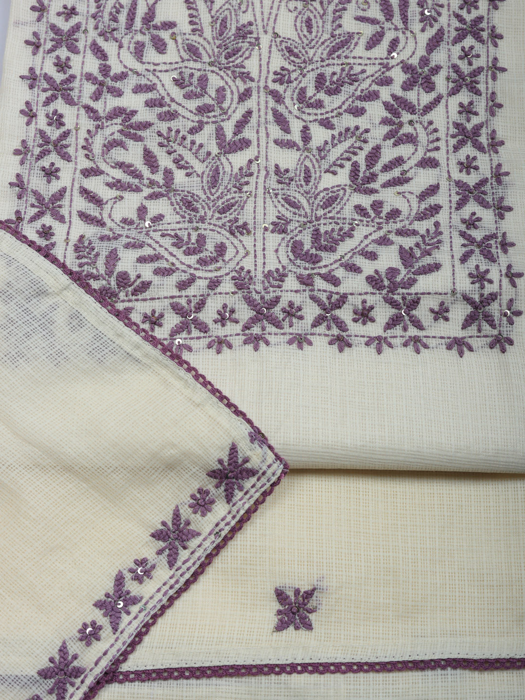 Embroidered Cotton Blend Unstitched Suit With Pant &amp; Dupatta